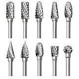 Tungsten Carbide Rotary Burr Set with 1/8' Shank, Double Cut Carving Bits for Rotary Tool Accessories for DIY Woodworking, Polishing, Drilling