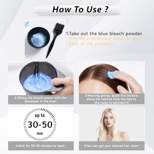 image for JUANCHI Hair Bleach Powder, Professional Lightening Bleach for Hair, S
