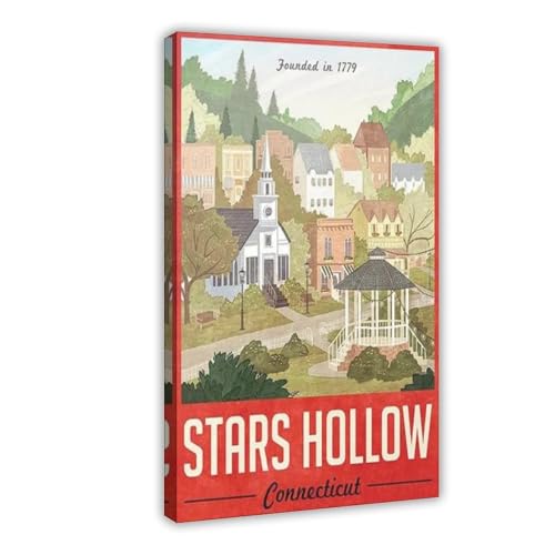 Stars Hollow poster rétro sur toile idée cadeau déco originale