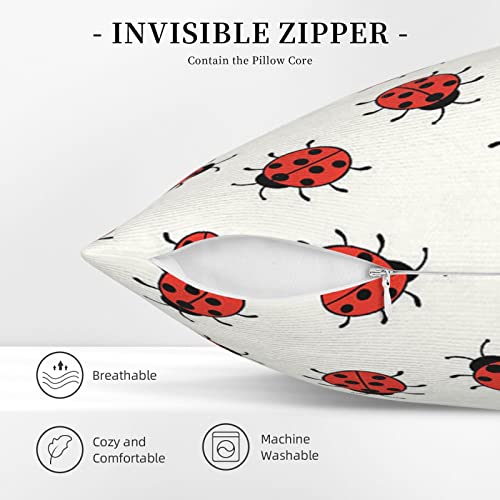 Radda Ladybugs Pattern Infinite Speckled Print Throw Pillow Covers,Decorative Soft Corduroy Cushion Covers For Living Room Bedroom Couch Bed Sofa #TOP4