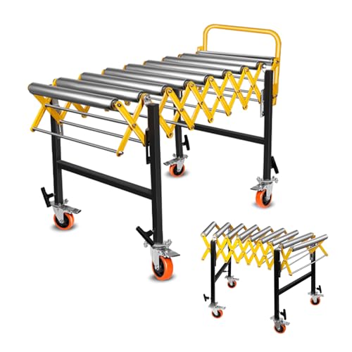 Folding Conveyor Table with Wheels - 660LBS Capacity, 23.6