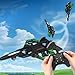 SZJMAO RC Airplane for Kids and Beginners, 2.4GHz Foam Drone Remote Control Airplane Outdoor Flying Toy, 360° Drop-Resistant Stunt Spin Remote Fighter Jet with Lights (Green)