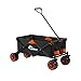 Produktbild SAMAX Bollerwagen Handwagen Gartenwagen Strandwagen Klappbar Faltbarer Bollerwagen Transportwagen - Schwarz/Orange