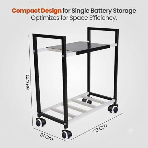 Image of Mumma's LIFE Single Battery Inverter UPS Trolley Stand | Sturdy, Compact & Portable Design | Rust Resistant Inverter Trolley Stand for Home | Inverter Cabinet Box, Supports Upto 80 KG