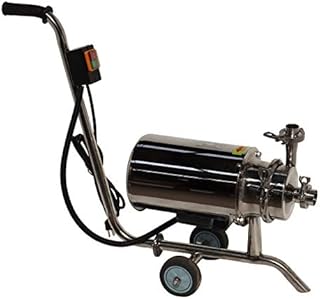 HayWHNKN Centrifugal Pump Sanitary Beverage Pump Portable Milk Beverages Wine Pump 3t/h 304 Food Grade Stainless Steel 110V 0.75kw (with Wheel and Swtich)