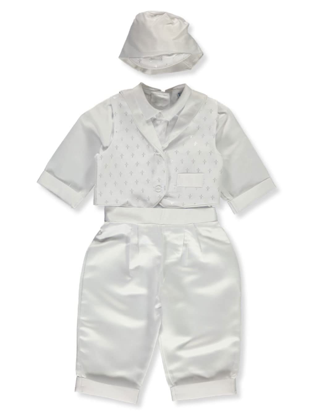 Precious Angels Baby Boys' Special Occasion 4-Piece Suit - White, 6-12 Months