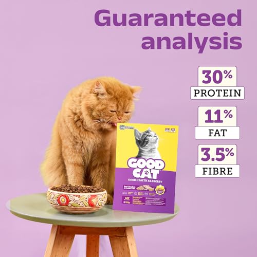 Image of Good Cat Baked Dry Cat Food for Adult Cats & Kittens | Tuna, Salmon, Mackerel & Anchovies | High Protein Complete Nutrition for Cats | Taurine Enriched | Supports Skin & Coat Health | 2 Kg (2 x 1 Kg)