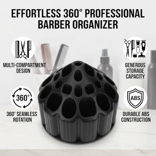 Support de ciseaux de salon noir multi-fentes pour coiffeur - 7