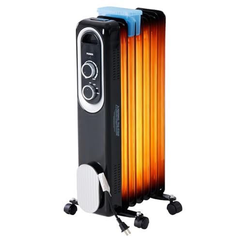 Dumos Oil Filled Radiator Heater with Adjustable Thermostat, 1500W Oil Space Heater for Indoor Use,...
