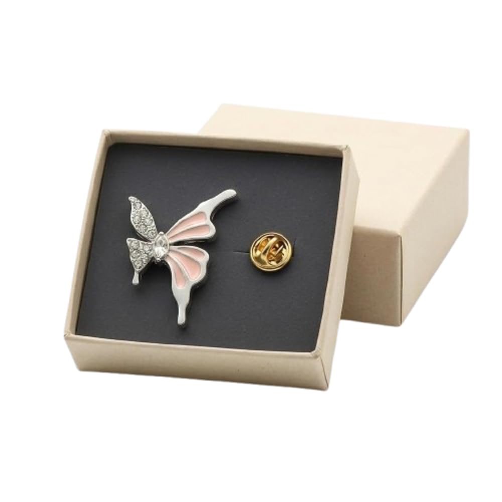 Unisex Silver-Tone Butterfly Brooch Pin | Stylish Metal Lapel Pin for Coat, Saree, Kurta, Blazer, Scarf & Bags | Fashion Accessory for Men & Women-image-37