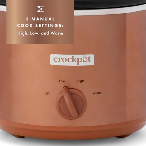 Crock-Pot-3-Quarts-Manual-Design-Series-Slow-Cooker-with-3-Manual-Heat-Settings-Cooks-Meals-for-3-Plus-People-with-Removable-Stoneware-Bowl-Copper Crock Pot 3 Quarts Manual Design Series Slow Cooker with 3 Manual Heat Settings Cooks Meals for 3 Plus People with Removable Stoneware Bowl Copper