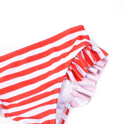 Image of QPANCY Girls One Shoulder Swimsuits Kids Two Piece Bathing Suits Ruffle Beach Swimwear