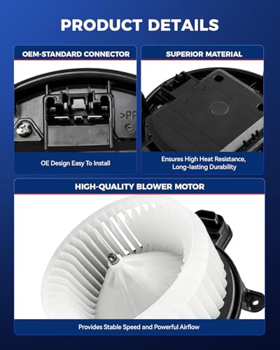 Image of KAX AC Blower Motor Compatible with Toyota Sequoia 2008-2022,Sienna 2011-2020,Sentra 2007-2012,ES300h 2015-2018,ES350 2015 - HVAC Heater Blower Motor Replaces# 75050,700298