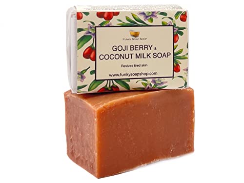 Funky Soap Baya de Goji & Leche de Coco Jabón 100% Natural Artesanal, 1 Barrita de 120g Cover