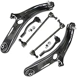 Detroit Axle - Front End Suspension Kit for 2012-2017 Kia Rio, 2 Lower Control Arms with Ball Joint Assembly 2 Outer Tie Rods 2 Sway Bar End Links 2013 2014 2015 2016 Replacement