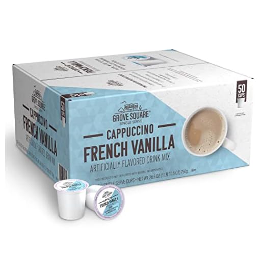 Grove Square Cappuccino Pods, French Vanilla, Single Serve, 50 Count (Pack of 1) - Packaging May Vary