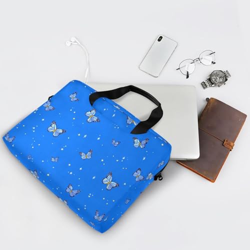 Maletín portátil para laptop 15.6" azul mariposas miniatura 7