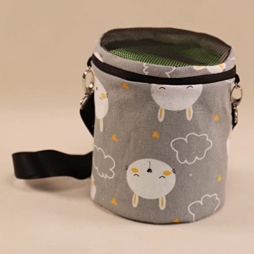 Hitasi 小動物 キャリーバッグ ペットハムスター栗鼠お出かけ 携帯包 うさぎバッグ ポーチ ハリネズミ モモンガ モルモット 避難 防災 通院 病院 ペット用品 持ち運び 旅行 散歩お出かけ 通気性 肩掛け 暖かい巣 四季用 M(直径12cm、高さ13cm) グレー