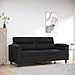 Homgoday Schwarz Kunstleder 2-Sitzer-Sofa mit Metallgestell, 170 cm, für Wohnzimmer Terrassensofas, Gartenmöbel Model359583