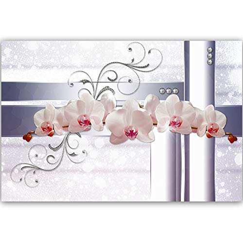 Fleurs art image déco orchidée blanc toile XXL 100x70 - 2
