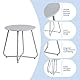 HollyHOME Beistelltisch Outdoor Gartentisch Balkontisch, Runder Patio Beistelltisch Kaffeetische Nachttisch Metalltisch Garten Terrasse, Grau