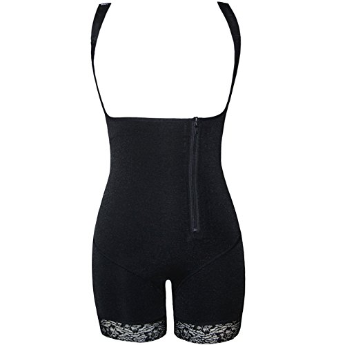 Macacão Body Alta Compressão Com Alça, Fecho Zíper (Preto, 50)