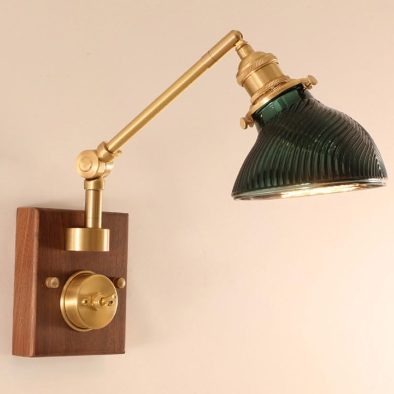 Lampe de chevet vintage avec bras rotatif en cuivre pour lire confortablement dans la chambre