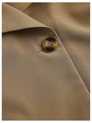 GORGLITTER Women's Cropped Trench Coat Belted Cap Sleeve Lapel Collar Vest Coats3