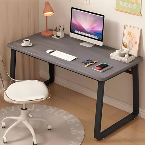 Escritorio de computadora moderno de madera maciza, escritorio grande para oficina, mesa de estudio, estación de trabajo de escritura, mesa industrial para computadora portátil con patas de metal en