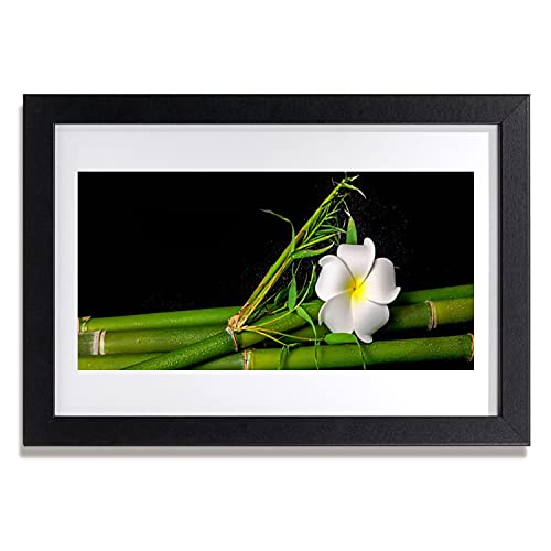 Affiche plante fleur de bambou sous cadre en MDF pour créer un coin nature dans la chambre
