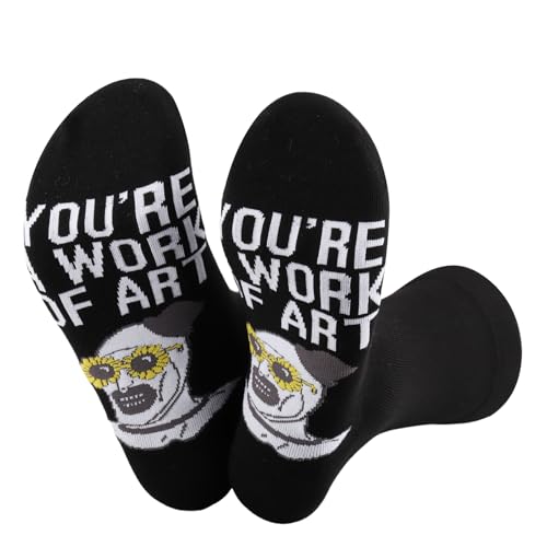 TSOTMO Art Clown Merch Horror Movie Merch Socks for Clown Fans Scary Horror Lovers Gift (UK Alpha One Size Regular Regular WORK OF ART)
