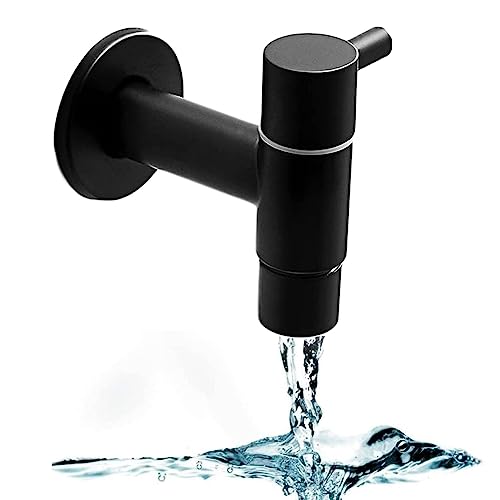Frifo Agua Fría Retro, Negro Filtro De Agua Faucet, Acero Inoxidable Montado en Pared Agua, Grifería Lavabo, Grifo Piscina Trapeador, para Baños, Lavabos, Lavaderos, Cocinas, Jardines