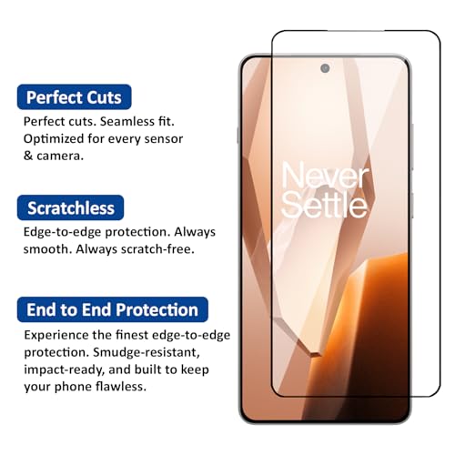 Image of AIBEX Tempered Glass for OnePlus 13R 5G | 9H Hardness | Anti-Glare & Anti-Fingerprint | Water Resistant | Edge-to-Edge Full Screen Protector | Bubble-Free Installation