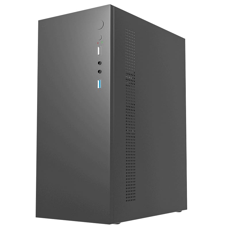 Image of EVM Enigma Metal 101 Computer Cabinet with 500W Enguard Power Supply | Micro ATX /Mini ITX Case | USB 3.0 Front I /O | 0.6mm Metal Body | 2 HDD + 2 SSD Support | 80mm Rear Fan | Black