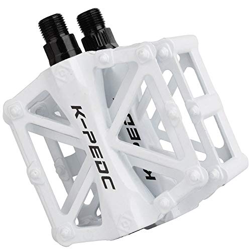 Sealed Bearing Lightweight Aluminum Medal Platform Road Bike Pedals Suit For Mtb Bmx Mountain Bike Cycling Bicycles (White) #TOP5