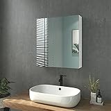 badezimmer spiegelschrank holz weiß  Heilmetz Badezimmer Spiegelschrank, Doppeltür Badezimmerspiegelschrank, Spiegelschrank ohne Beleuchtung 60 x 65 cm (Wei?)