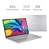 ASUS VivoBook 17 K712EA Thin and Light Laptop, 17.3” FHD Display, Intel Core i7-1165G7, 16GB DDR4 RAM, 1TB PCIe SSD, Windows 10 Home, Fingerprint, Transparent Silver, K712EA-DS76