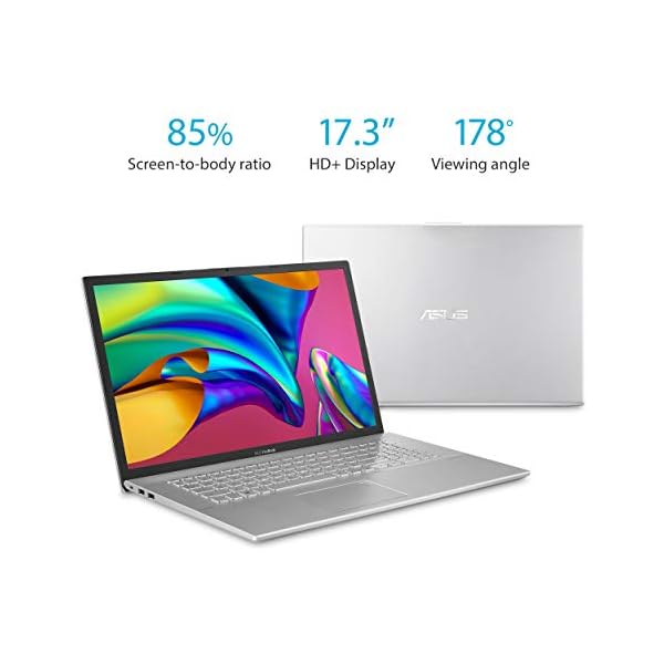 ASUS VivoBook 17 K712EA Thin and Light Laptop, 17.3” FHD Display, Intel Core i7-1165G7, 16GB DDR4 RAM, 1TB PCIe SSD, Windows 10 Home, Fingerprint, Transparent Silver, K712EA-DS76