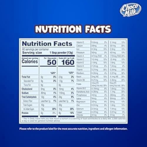 Choco Milk Chocolate Milk Powder Drink Mix - Enriched with 19 Childrens Vitamins - Chocolate Powder Instant Breakfast Drinks - Powdered Drink Mix - Nutritional Drinks for Kids - 28 oz