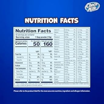 Choco Milk Chocolate Milk Powder Drink Mix - Enriched with 19 Childrens Vitamins - Chocolate Powder Instant Breakfast Drinks - Powdered Drink Mix - Nutritional Drinks for Kids - 28 oz