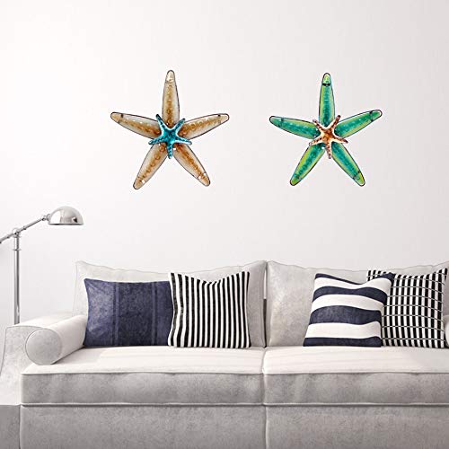 JOYBee Metal Fused Glass Starfish Wall Art Decor,Sea Life Nautical Home Decor,Wall Art13.25inch*12.75inch, Decoration For Garden,Home,Patio,Kitchen,Bathroom, Coastal Decorations - Image 6