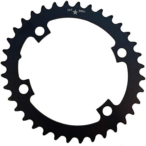 USAmade Oval SHARKTOOTH 110BCD 5-Bolt CNC Machined Alloy Black Road Chainring Increased Power Output New (38 Tooth Oval)