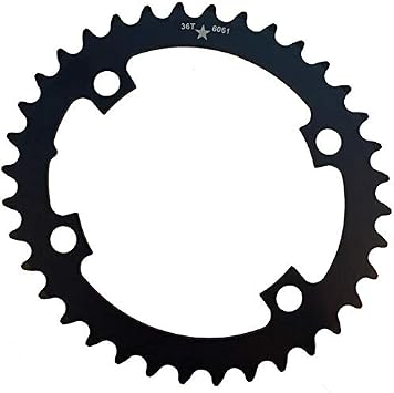 Oval SHARKTOOTH 110BCD 5-Bolt CNC Machined Alloy Black Road Chainring Increased Power Output New 38 Tooth Oval