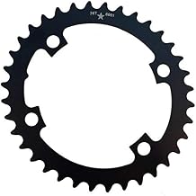 Oval SHARKTOOTH 110BCD 5-Bolt CNC Machined Alloy Black Road Chainring Increased Power Output New 38 Tooth Oval