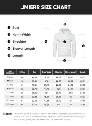 JMIERR Herren Hoodies mit Taschen Freizeit Kordelzug Pullovers Männer Lange Ärmel Kordelzug Sweatshirts Fashion Baumwolle Kapuzenpullover Schwarz L