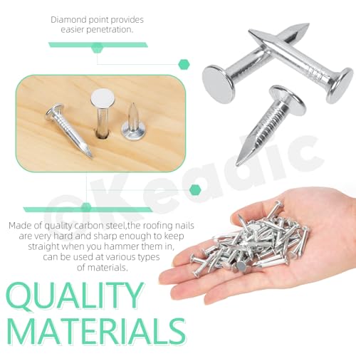 Keadic 300Pcs 1-1/4" Galvanized Roofing Felt Nails Bulk Set - Image 3