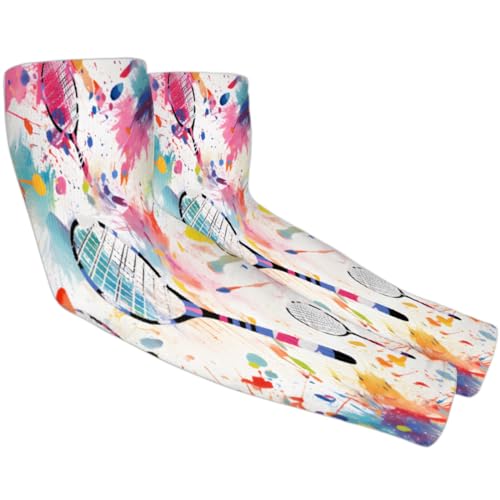 UV Sun Protection Arm Sleeves,Tennis Racket Gardening Sleeves with Thumb Hole Farm Cooling Arm Sleeves for Women Men