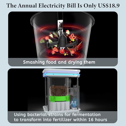 SQUEEZE master Compostor De Cozinha Elétrico - Compostor De Resíduos De Cozinha Inteligente-3,5L / 0