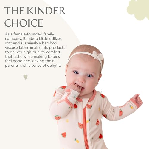 Image of Bamboo Little Soft Baby Footie Pajamas, Baby Clothes, Newborn Sleepers, 95% Viscose and 5% Spandex, 0-24 Months