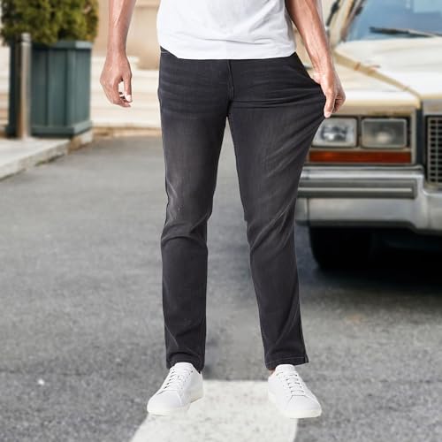 Mens Straight Leg Jeans Summer Men's Jeans Relaxed Fit Casual Stretch Denim Sweatpant with Pockets3